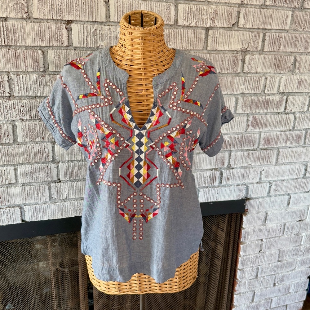 Roberta Roller Rabbit embroidered tunic top M